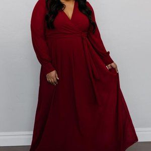 LYDIA BURGUNDY MAXI DRESS